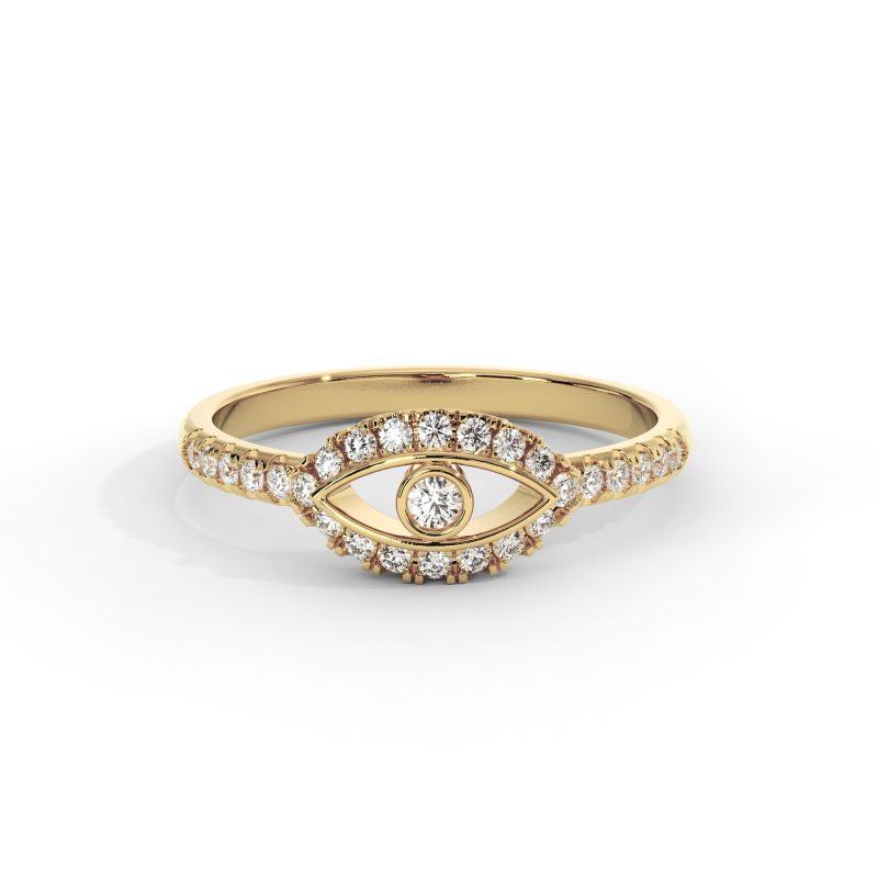 טבעת עין משובצת יהלומים 025 קראט Lunara