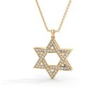 שרשרת מגן דוד משובצת יהלומים 0.50 קראט Celeste - זהב צהוב