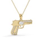 תליון אקדח יהלומי מעבדה 0.54 קראט Caliber - זהב צהוב - תמונה 2